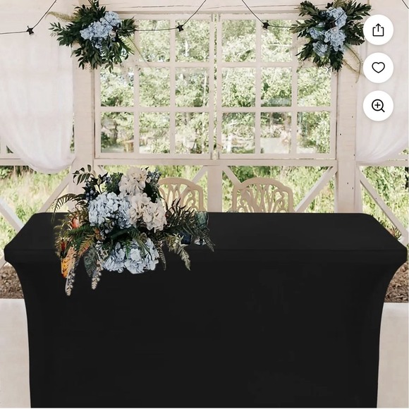 The Unbranded Brand Other - 6' Ft.  Spandex Fitted Stretch Tablecloth Table Cover Party Black - Brand New